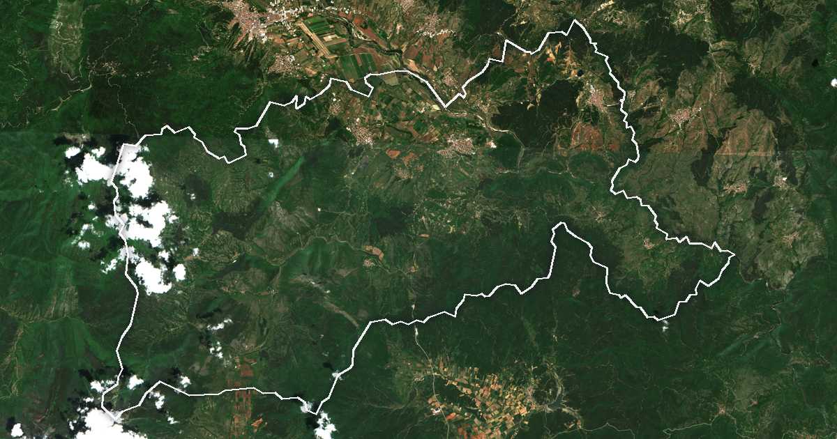 Satellitenbild mit eingezeichneter Grenze: Chadschidimowo