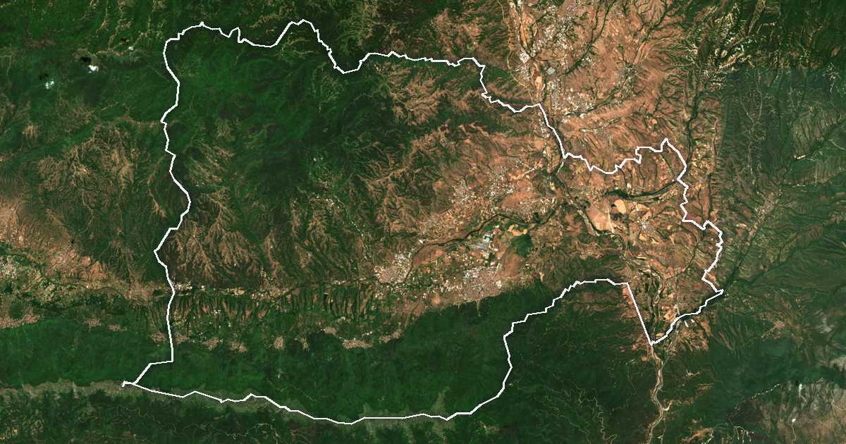 Satellitenbild mit eingezeichneter Grenze: Petritsch
