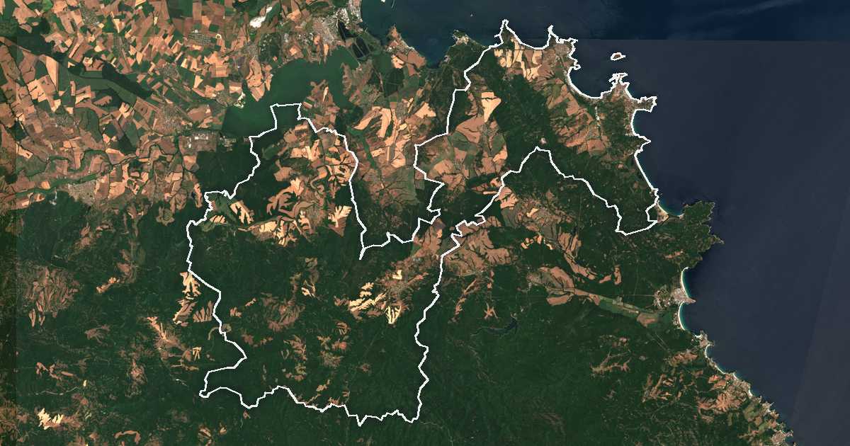 Satellitenbild mit eingezeichneter Grenze: Sosopol