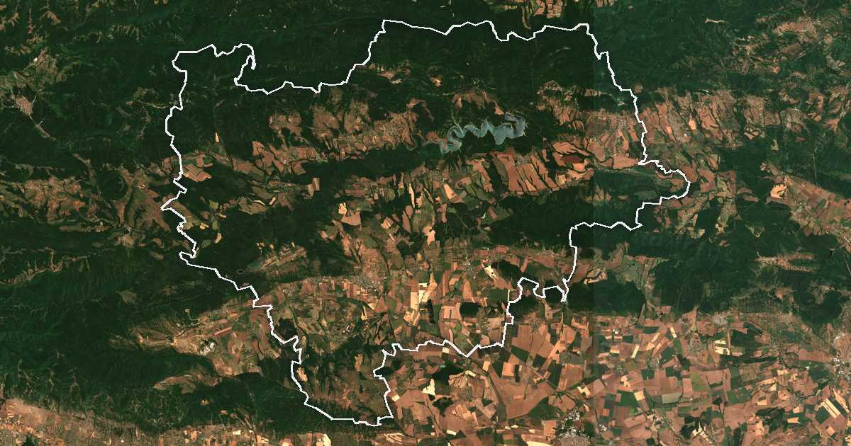 Satellitenbild mit eingezeichneter Grenze: Sungurlare