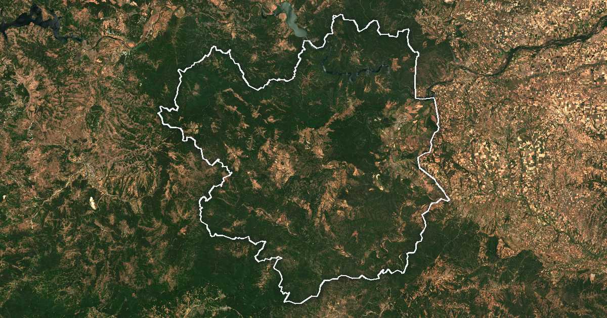Satellitenbild mit eingezeichneter Grenze: Ivaylovgrad