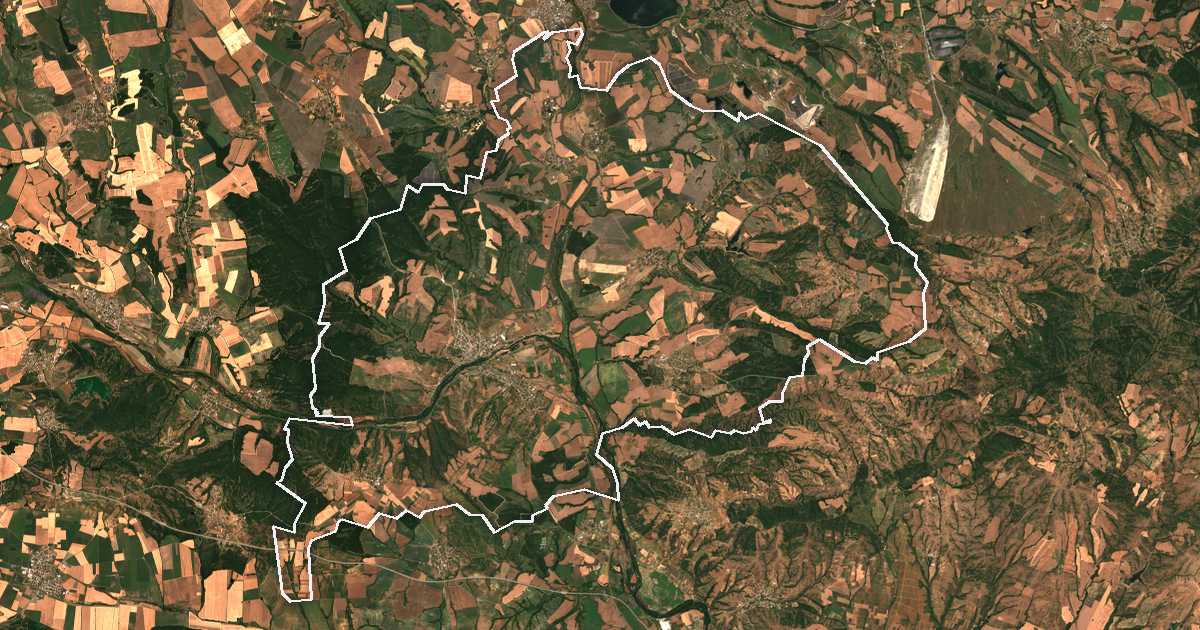 Satellitenbild mit eingezeichneter Grenze: Simeonovgrad