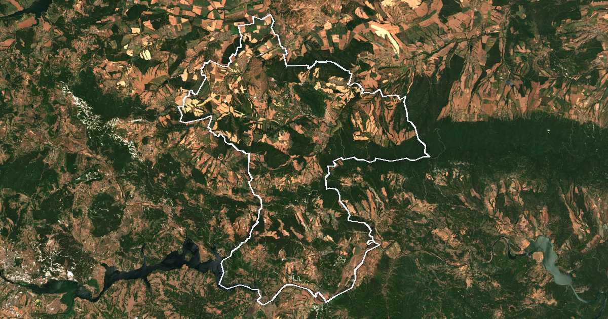 Satellitenbild mit eingezeichneter Grenze: Stambolovo