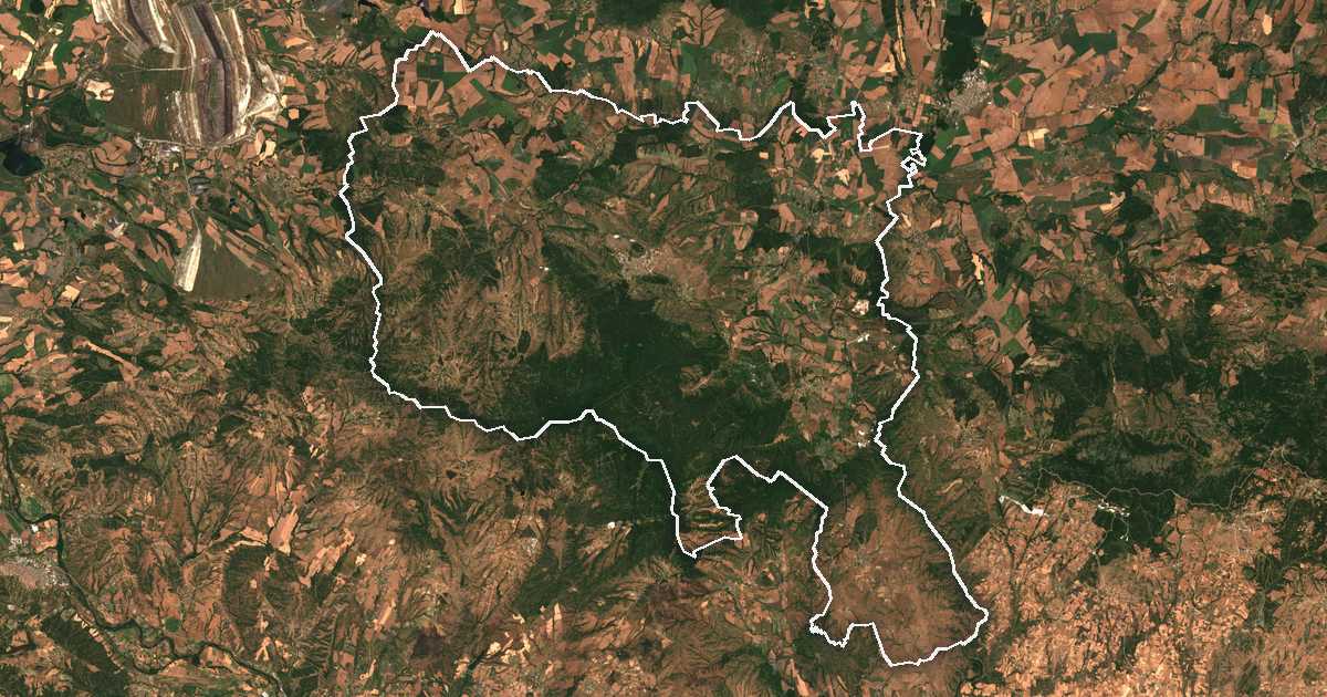 Satellitenbild mit eingezeichneter Grenze: Topolovgrad