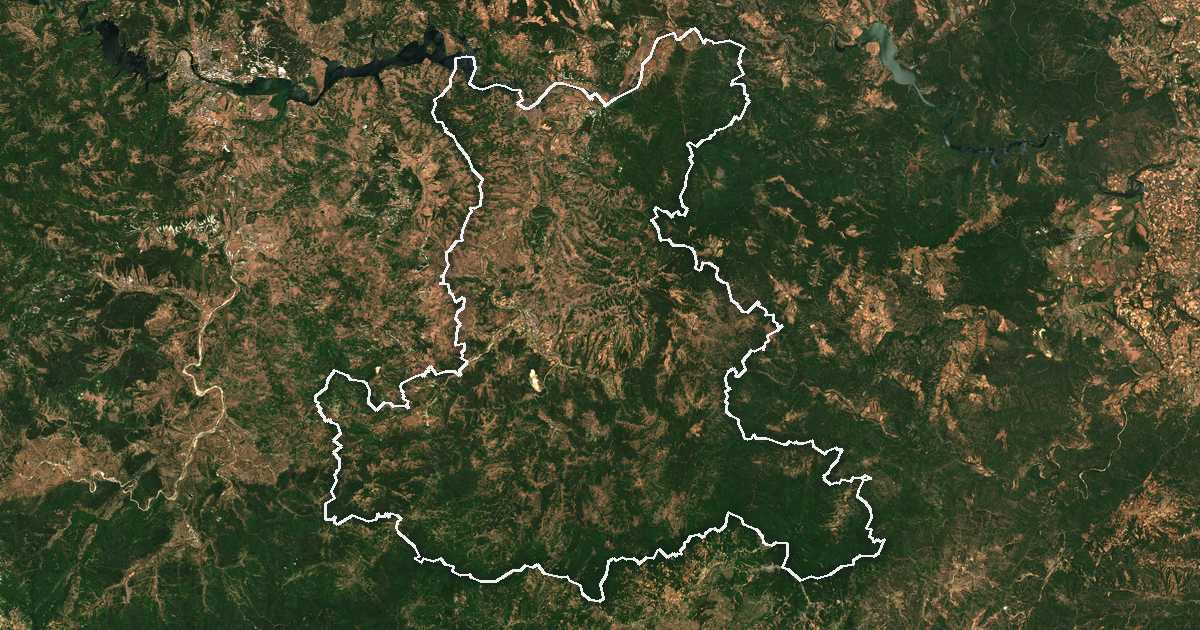 Satellitenbild mit eingezeichneter Grenze: Krumovgrad