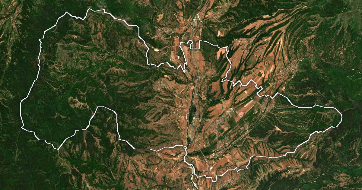 Satellitenbild mit eingezeichneter Grenze: Kotscherinowo