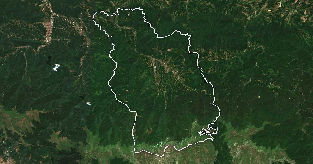 Satellitenbild mit eingezeichneter Grenze: Apriltsi