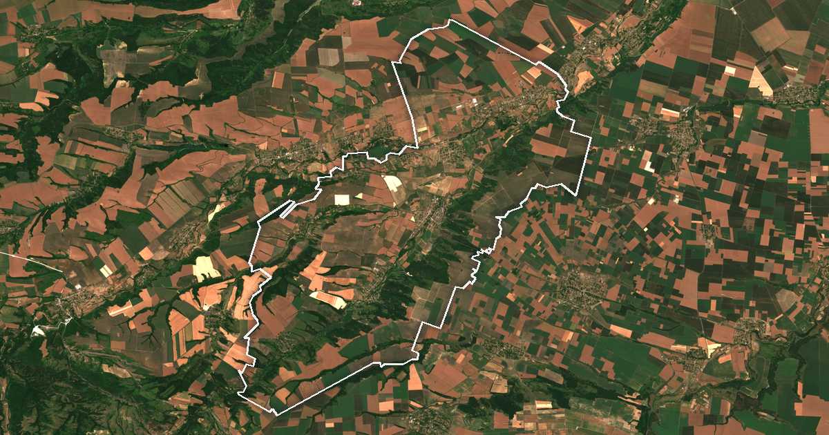 Satellitenbild mit eingezeichneter Grenze: Brusartsi