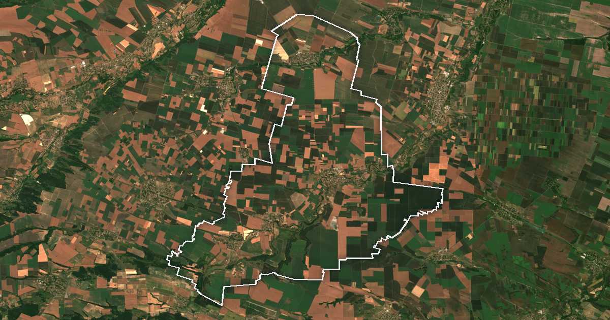 Satellitenbild mit eingezeichneter Grenze: Yakimovo