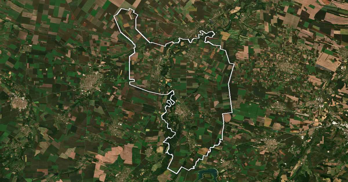 Satellitenbild mit eingezeichneter Grenze: Iskǎr