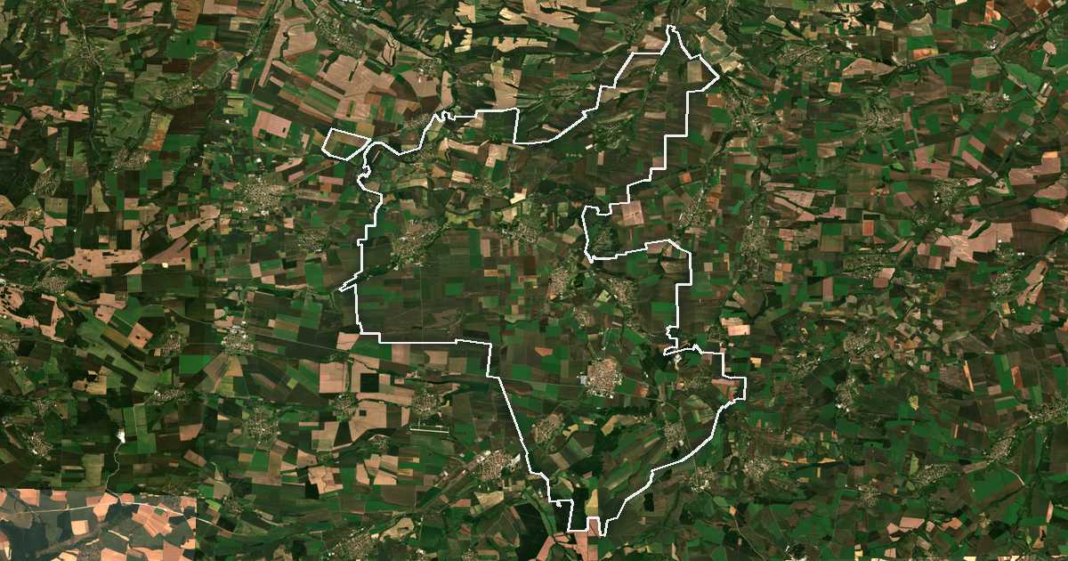 Satellitenbild mit eingezeichneter Grenze: Levski