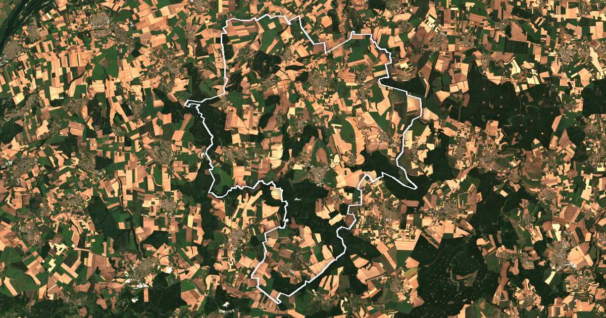 Satellitenbild mit eingezeichneter Grenze: Kubrat