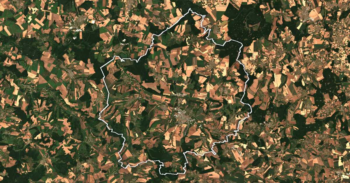 Satellitenbild mit eingezeichneter Grenze: Razgrad