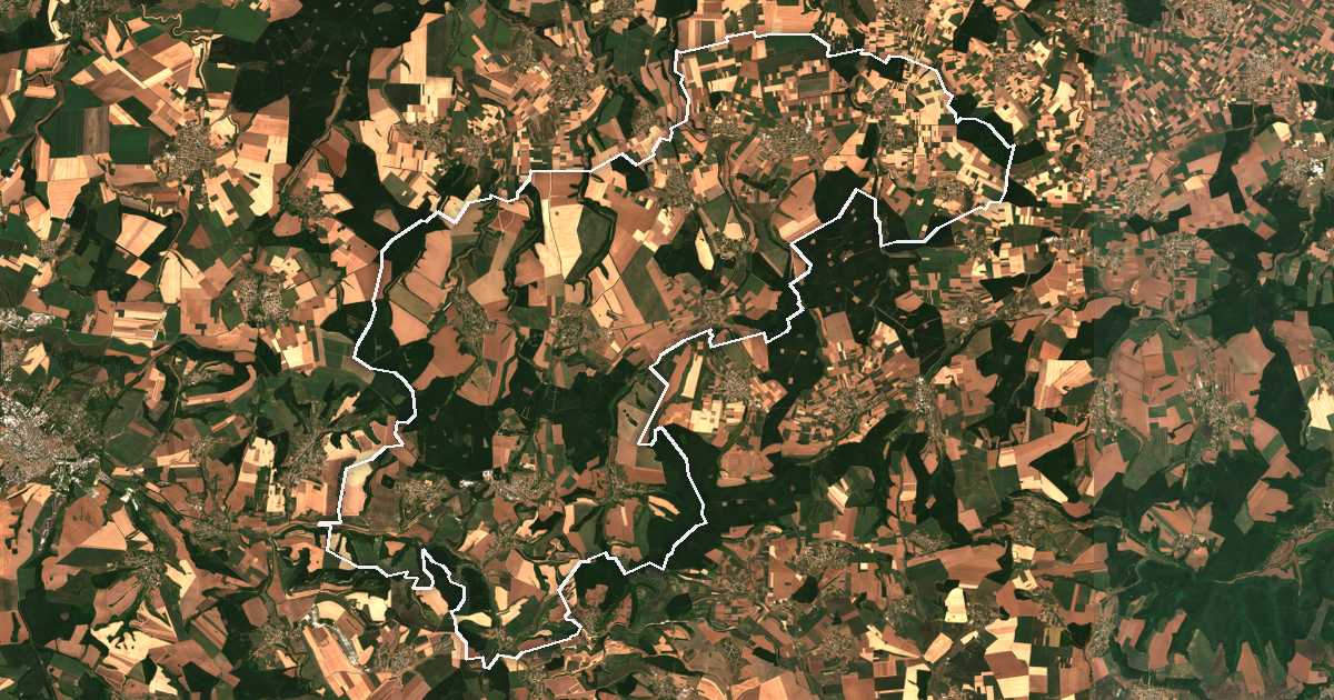 Satellitenbild mit eingezeichneter Grenze: Samuil