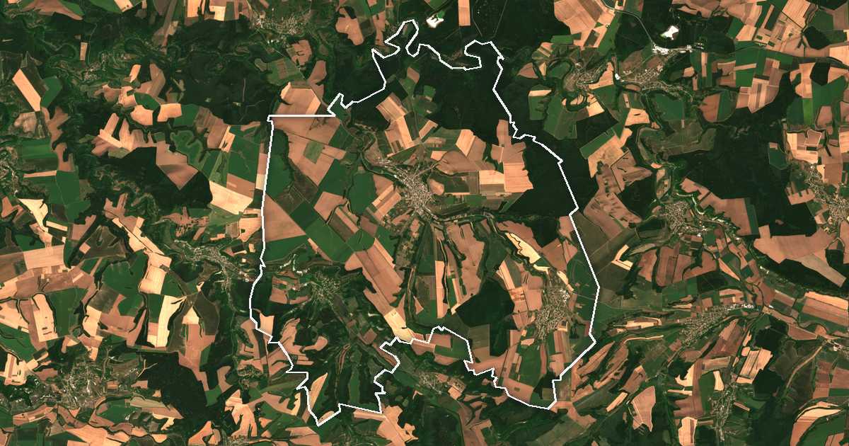 Satellitenbild mit eingezeichneter Grenze: Car Kalojan