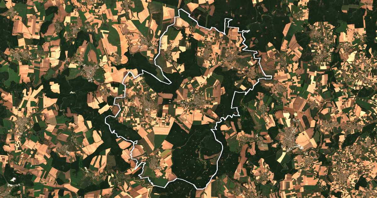 Satellitenbild mit eingezeichneter Grenze: Zavet