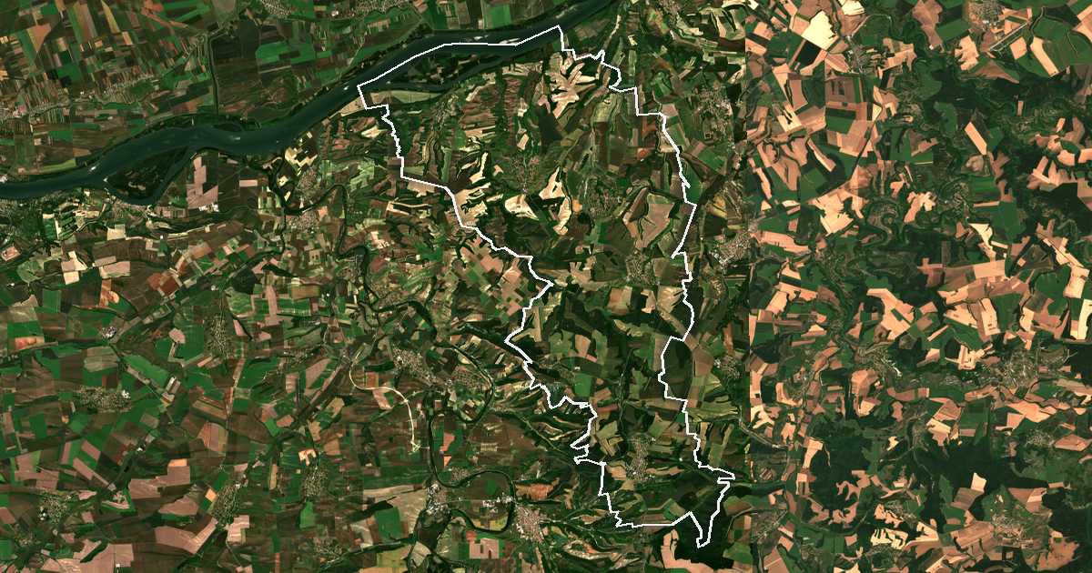 Satellitenbild mit eingezeichneter Grenze: Borovo