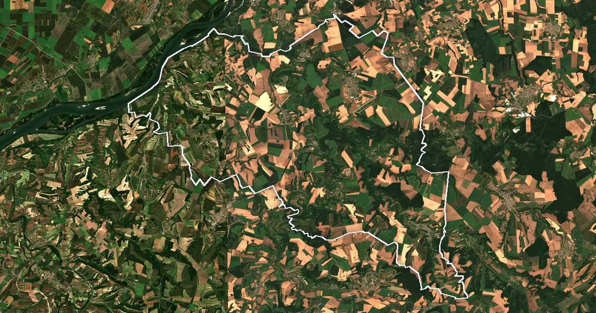 Satellitenbild mit eingezeichneter Grenze: Ivanovo