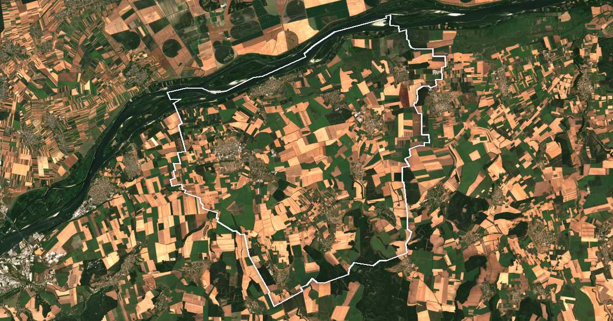 Satellitenbild mit eingezeichneter Grenze: Slivo Pole