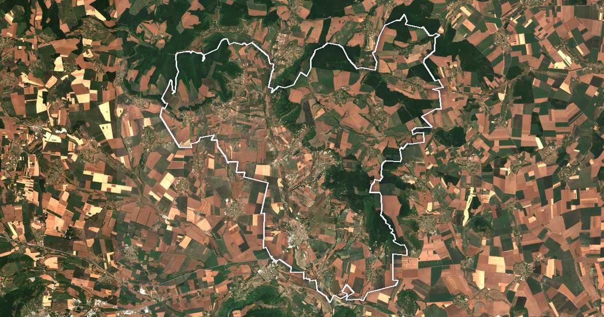 Satellitenbild mit eingezeichneter Grenze: Novi Pazar