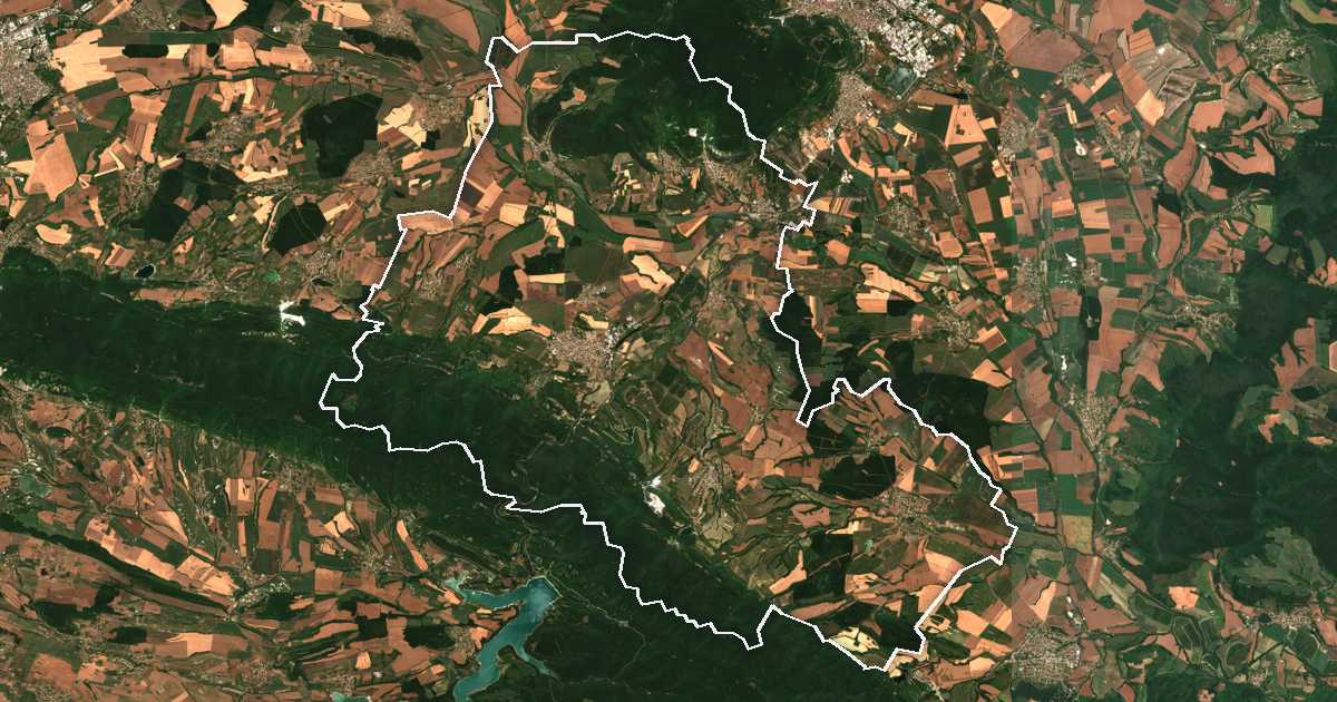 Satellitenbild mit eingezeichneter Grenze: Veliki Preslav