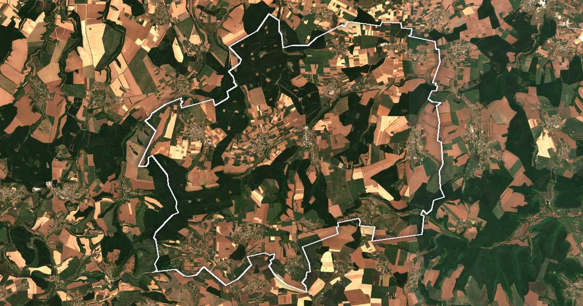 Satellitenbild mit eingezeichneter Grenze: Venec
