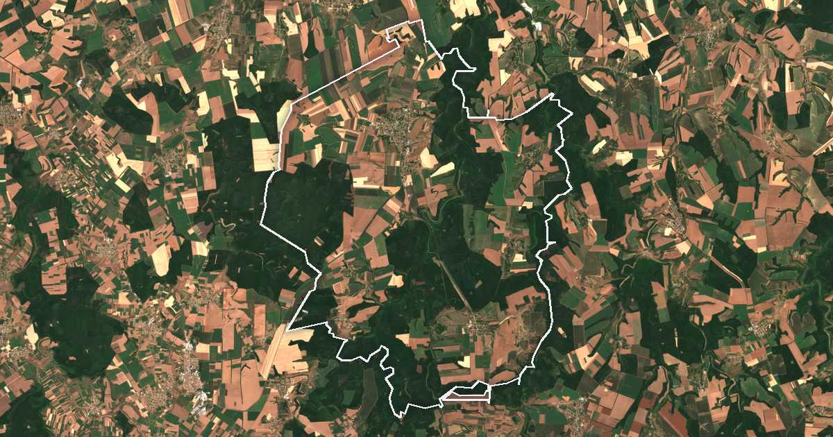 Satellitenbild mit eingezeichneter Grenze: Alfatar