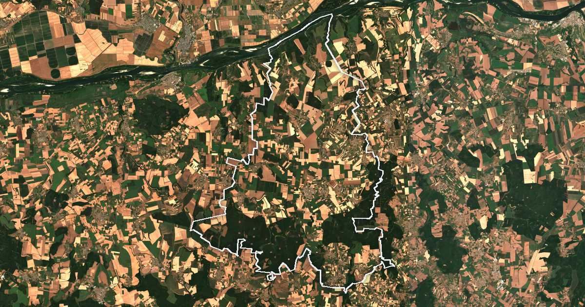Satellitenbild mit eingezeichneter Grenze: Glavinica