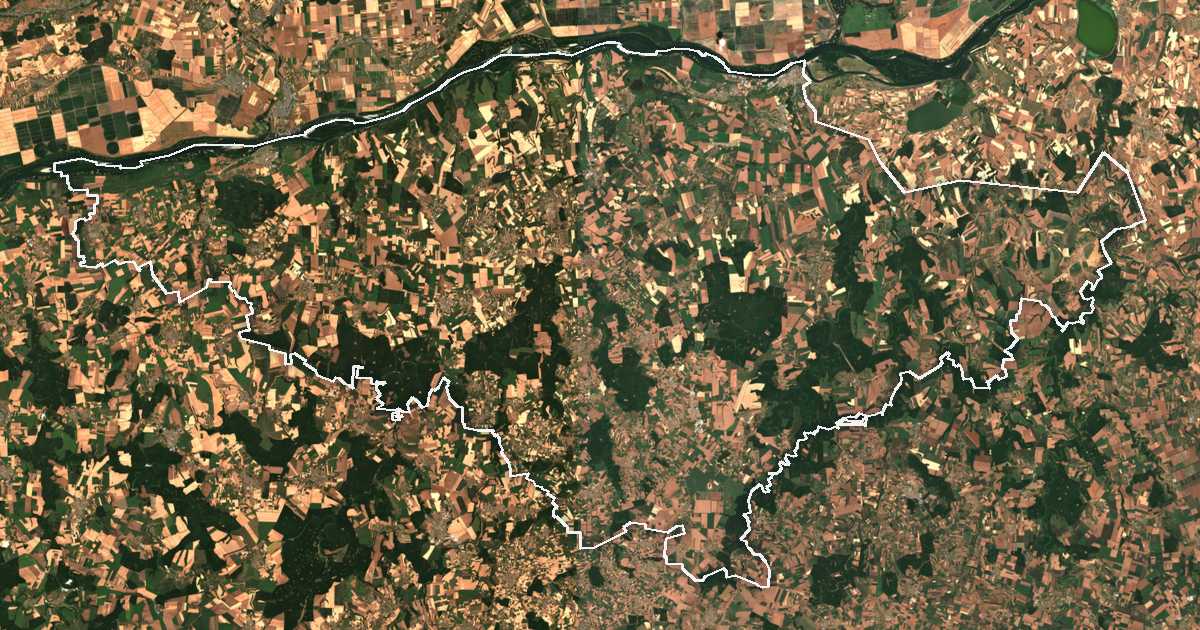 Satellitenbild mit eingezeichneter Grenze: Oblast Silistra