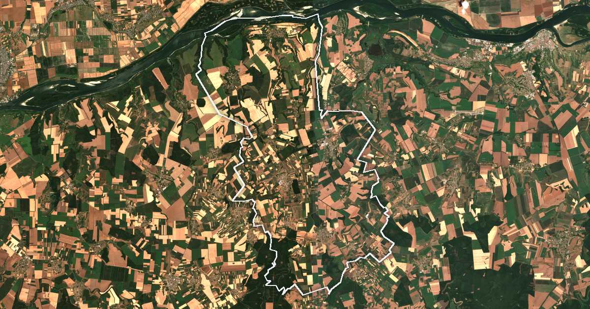 Satellitenbild mit eingezeichneter Grenze: Sitovo