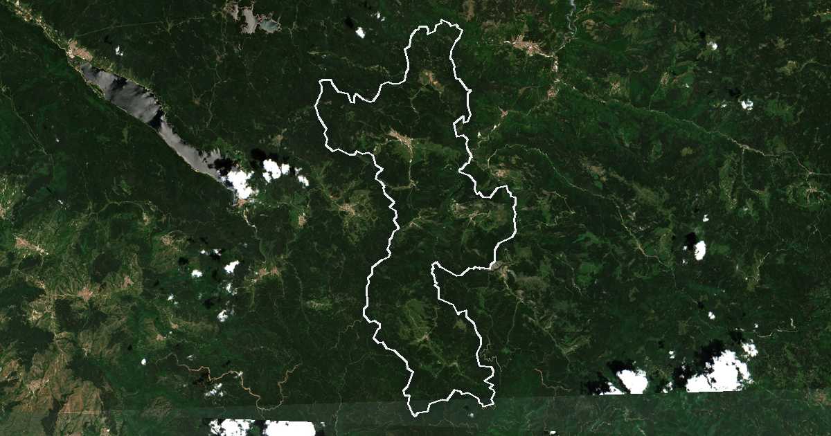 Satellitenbild mit eingezeichneter Grenze: Borino