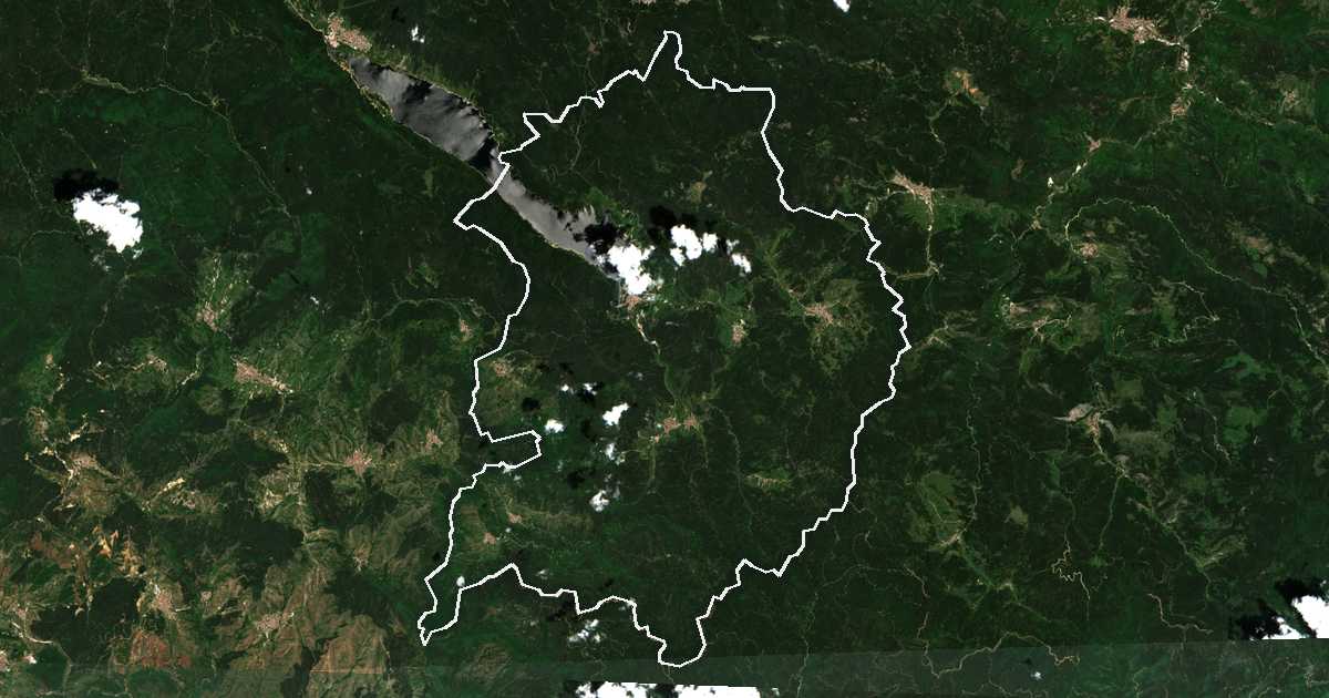 Satellitenbild mit eingezeichneter Grenze: Dospat