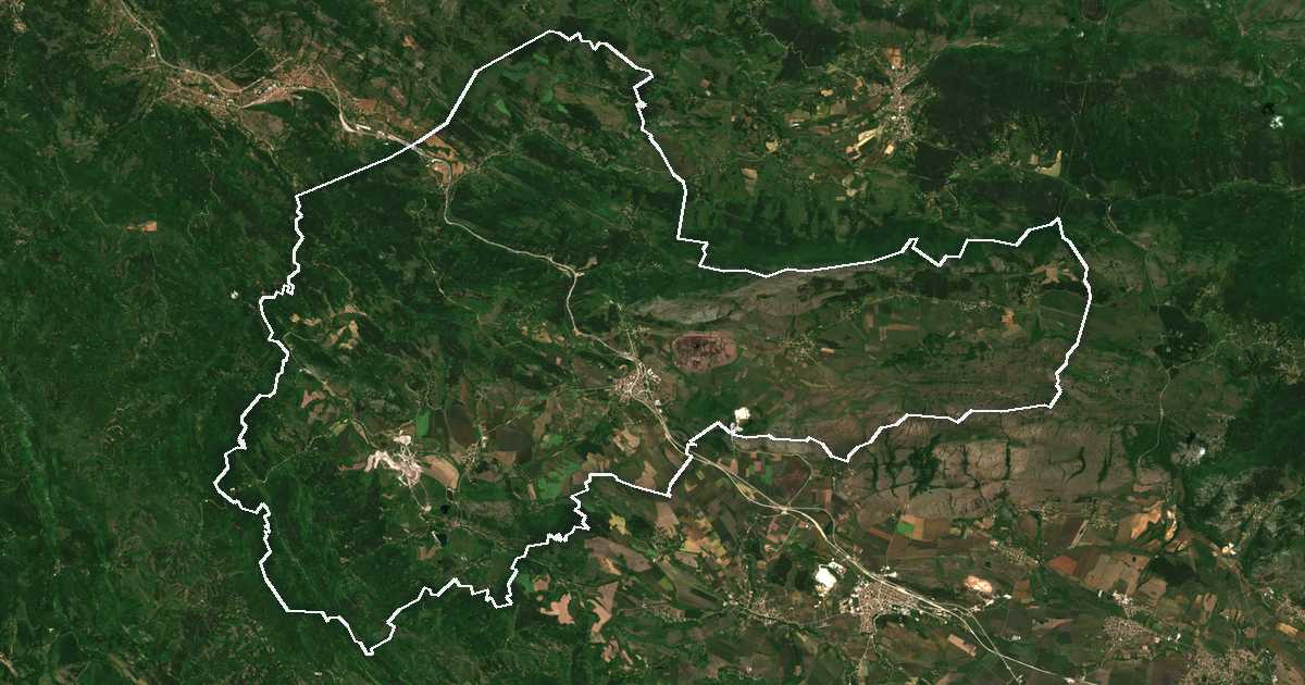 Satellitenbild mit eingezeichneter Grenze: Dragoman