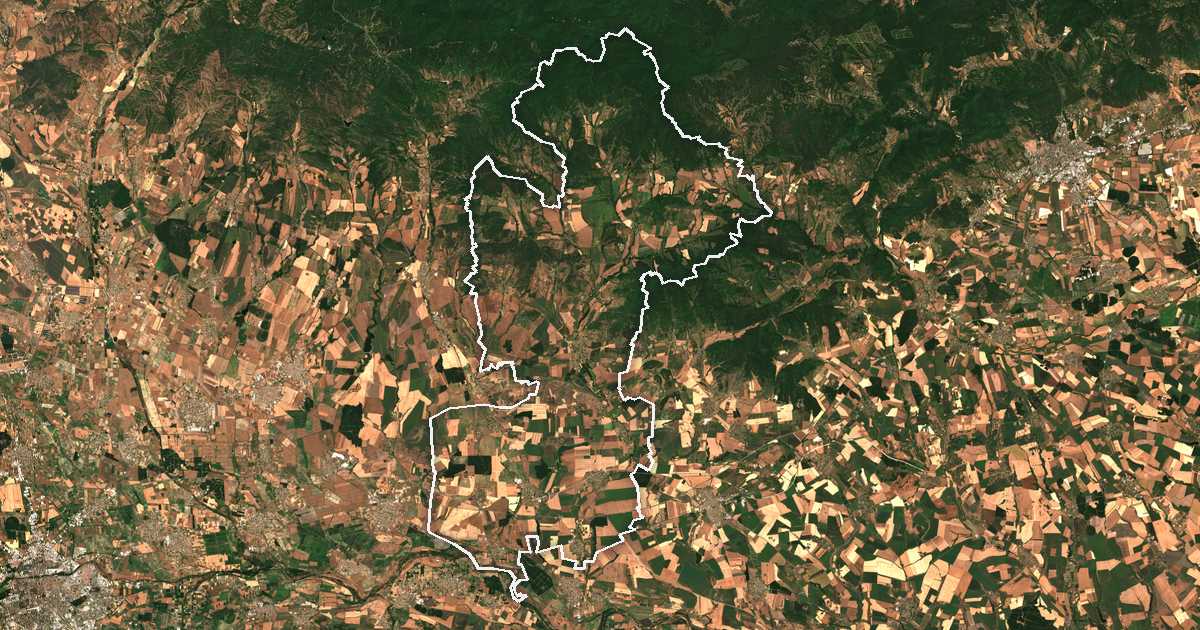 Satellitenbild mit eingezeichneter Grenze: Bratja Daskalovi