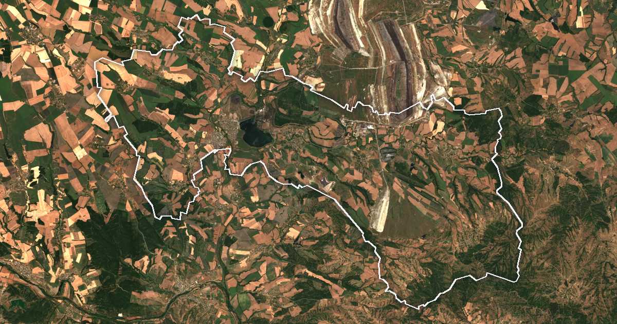 Satellitenbild mit eingezeichneter Grenze: Gǎlǎbovo