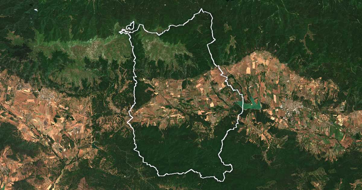 Satellitenbild mit eingezeichneter Grenze: Pavel Banja