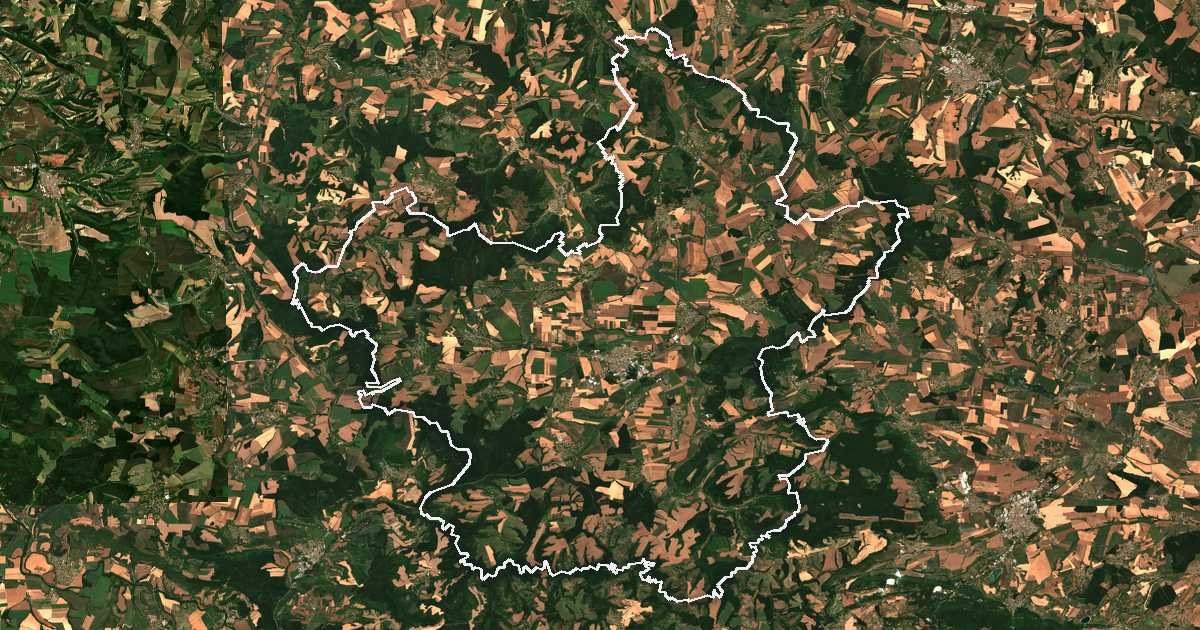 Satellitenbild mit eingezeichneter Grenze: Popovo