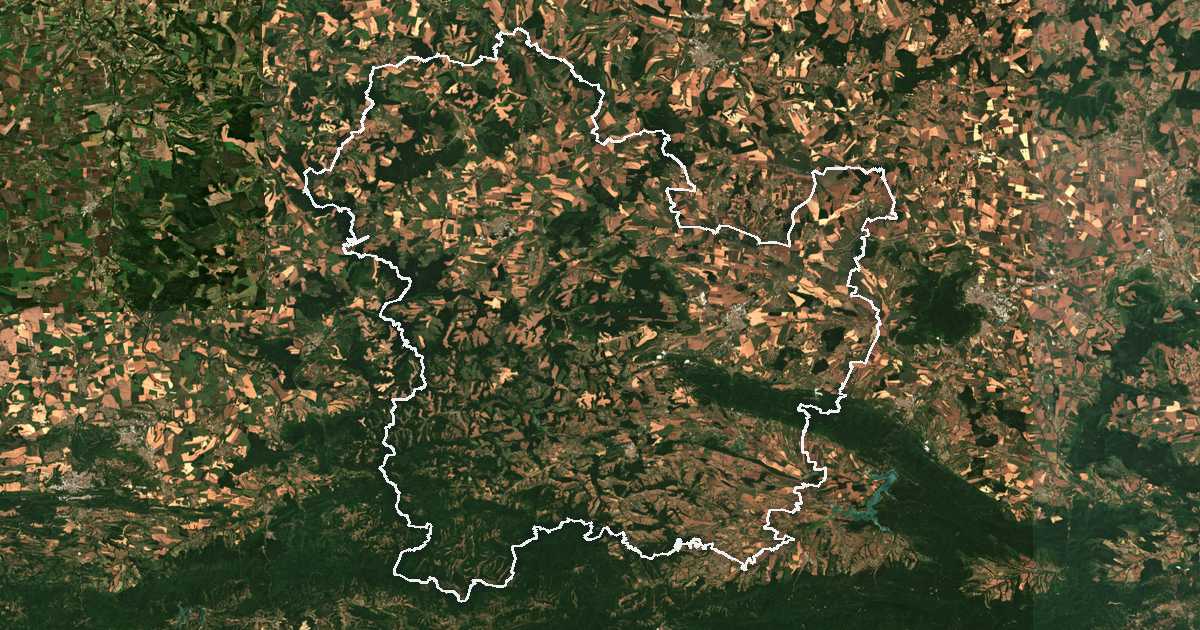 Satellitenbild mit eingezeichneter Grenze: Oblast Targowischte