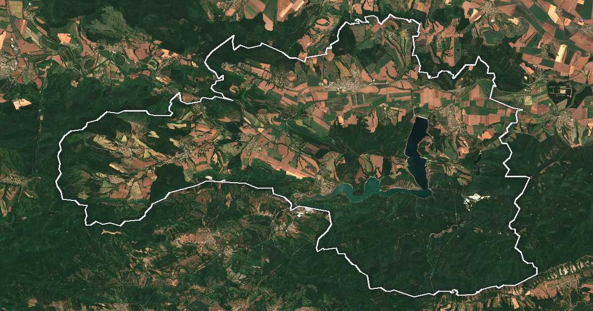 Satellitenbild mit eingezeichneter Grenze: Dǎlgopol