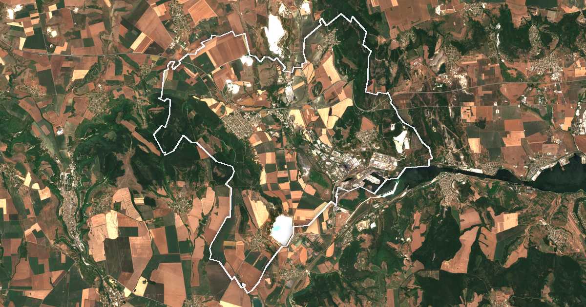 Satellitenbild mit eingezeichneter Grenze: Devnja