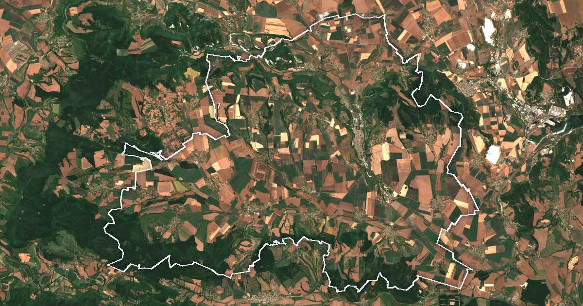Satellitenbild mit eingezeichneter Grenze: Provadija