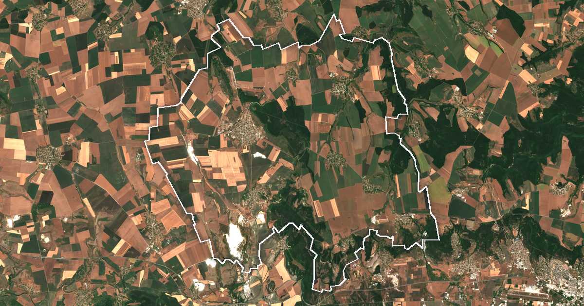 Satellitenbild mit eingezeichneter Grenze: Suvorovo