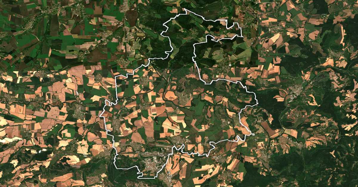 Satellitenbild mit eingezeichneter Grenze: Gorna Orjahovica