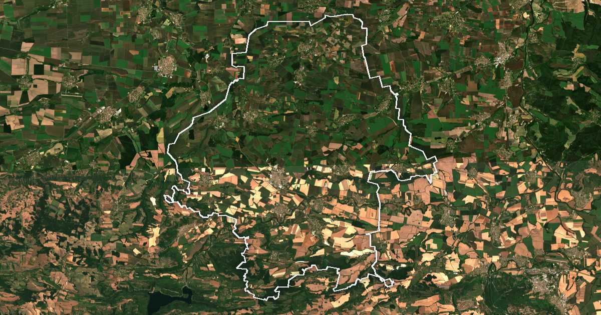 Satellitenbild mit eingezeichneter Grenze: Pavlikeni