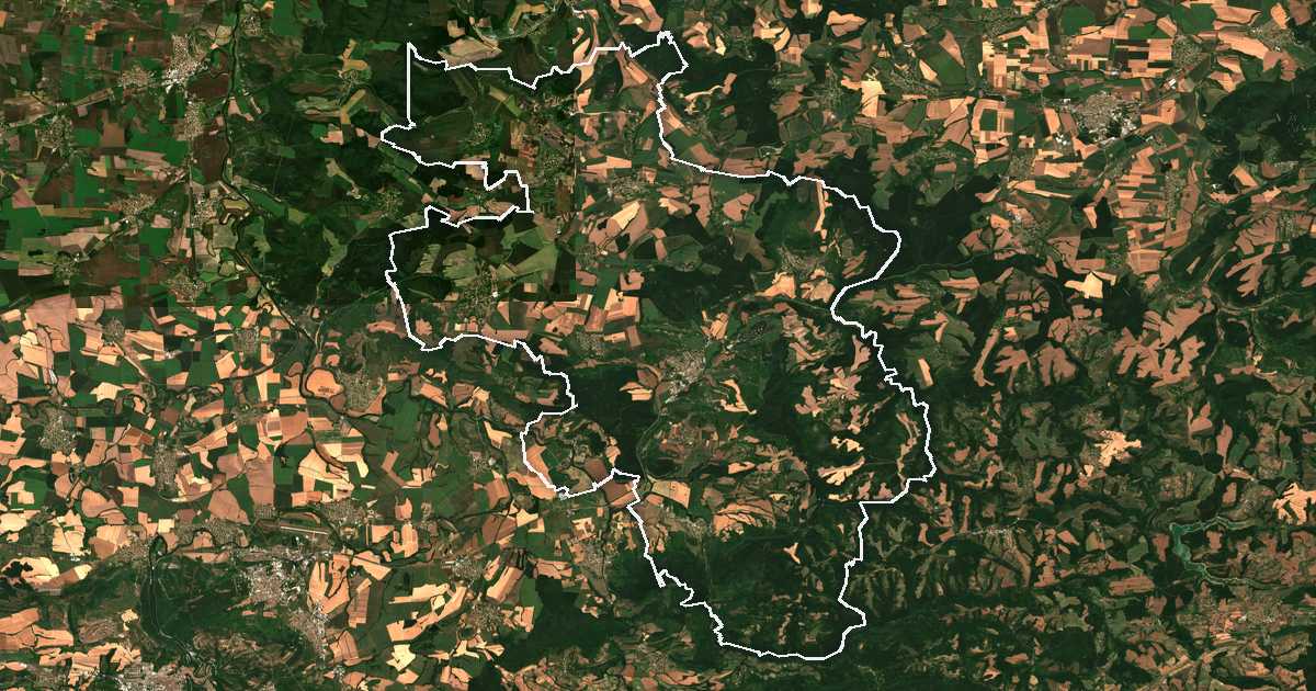 Satellitenbild mit eingezeichneter Grenze: Stražica