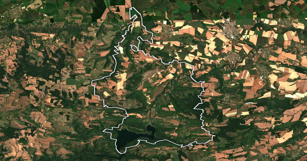 Satellitenbild mit eingezeichneter Grenze: Suhindol