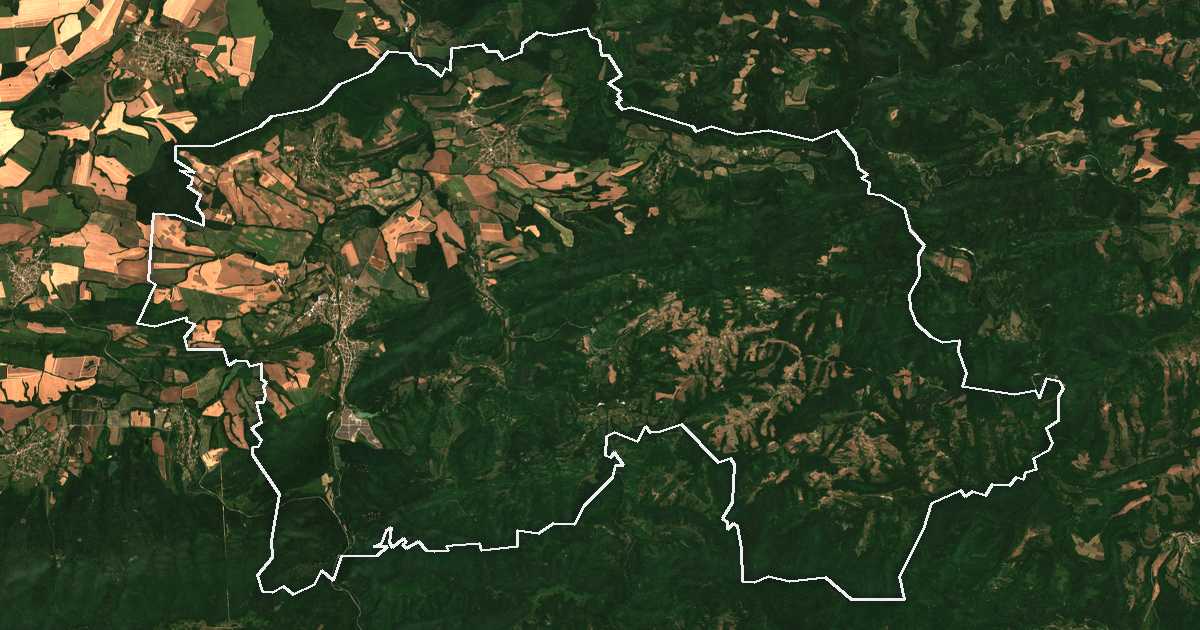 Satellitenbild mit eingezeichneter Grenze: Zlatarica