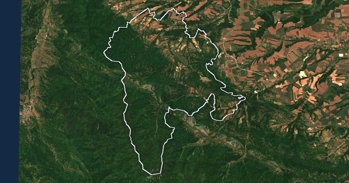 Satellitenbild mit eingezeichneter Grenze: Belogradčik