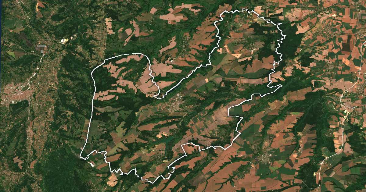 Satellitenbild mit eingezeichneter Grenze: Kula