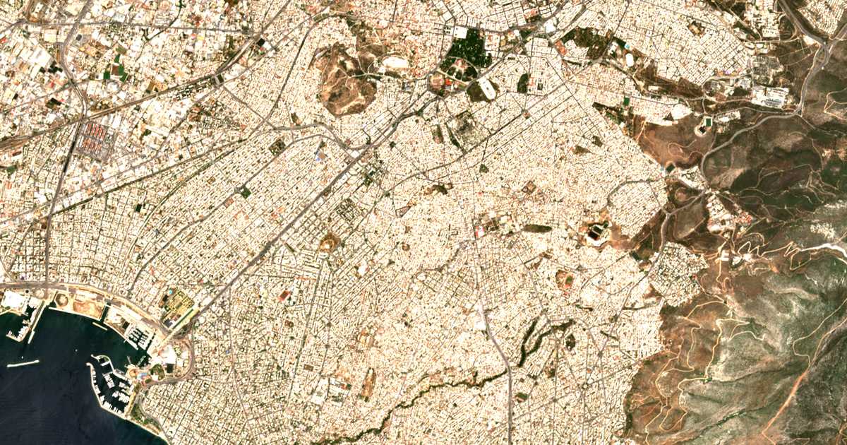 Satellitenkarte von Dáfni